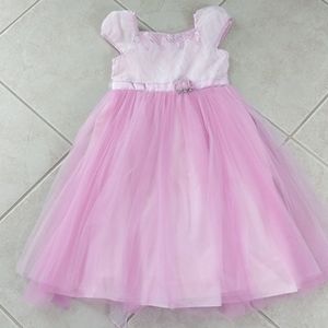 Girls 6x fairy garden princess tulle pink dress